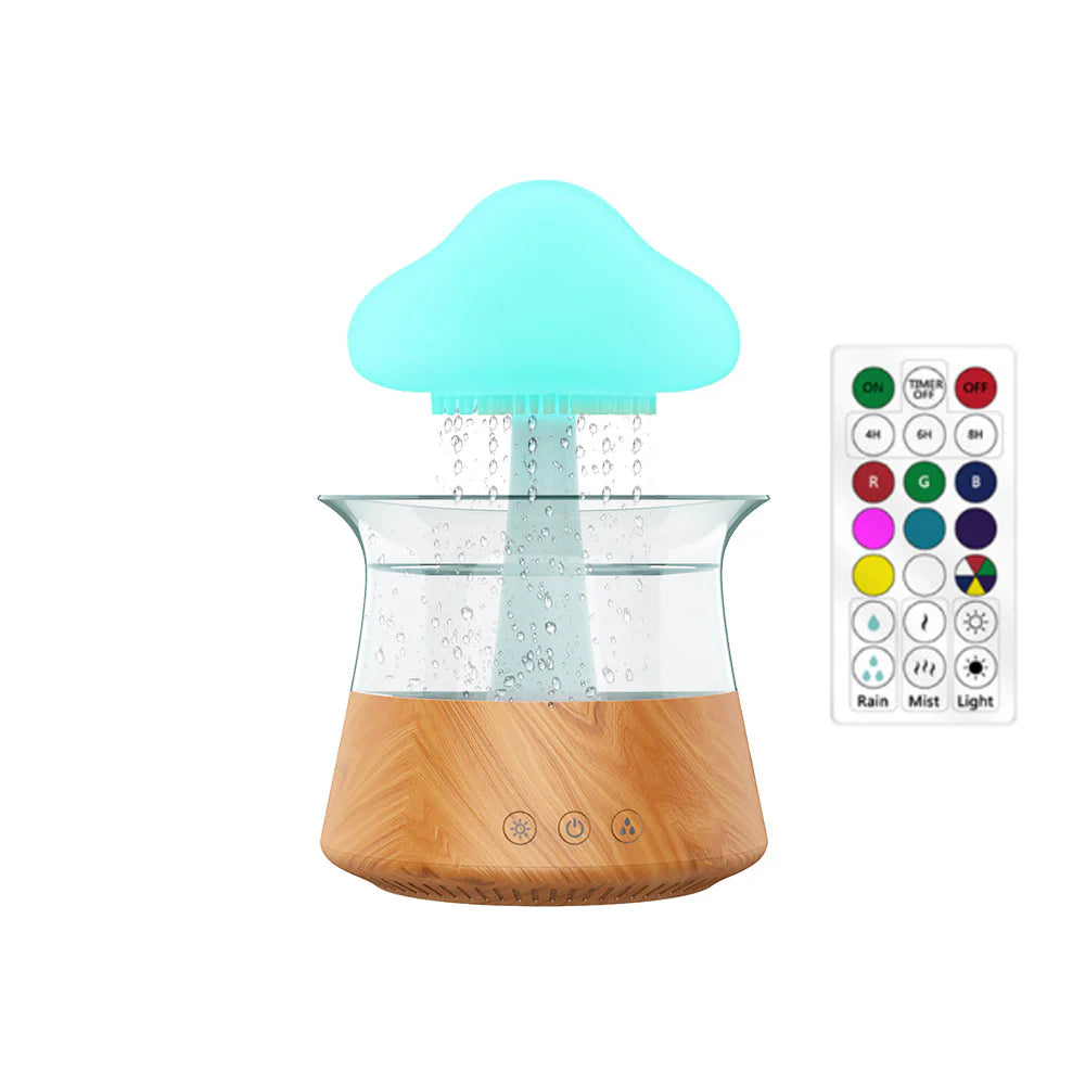 Relax Cloud™ Rain Diffuser – Spa-Style Ultrasonic Aromatherapy Humidifier with Ambient Color Lighting