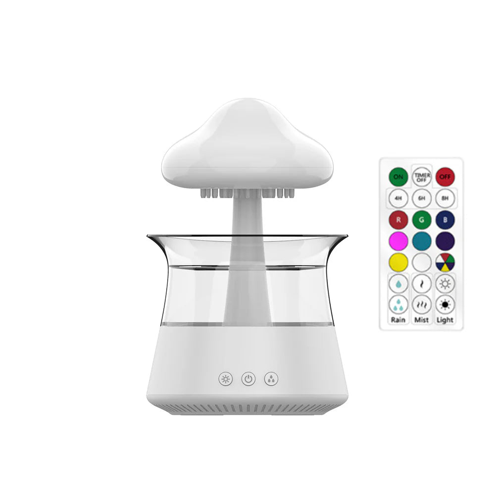 Relax Cloud™ Rain Diffuser – Spa-Style Ultrasonic Aromatherapy Humidifier with Ambient Color Lighting
